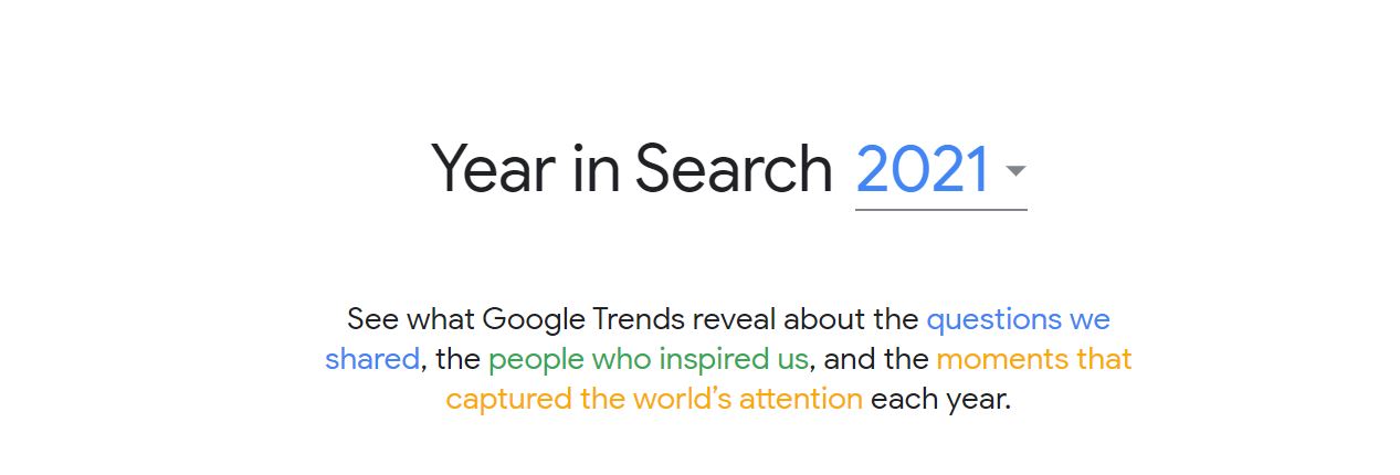 google Year In Search 2021 
